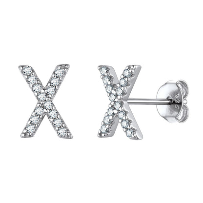 Flash Sale CZ Initial X Stud Earrings