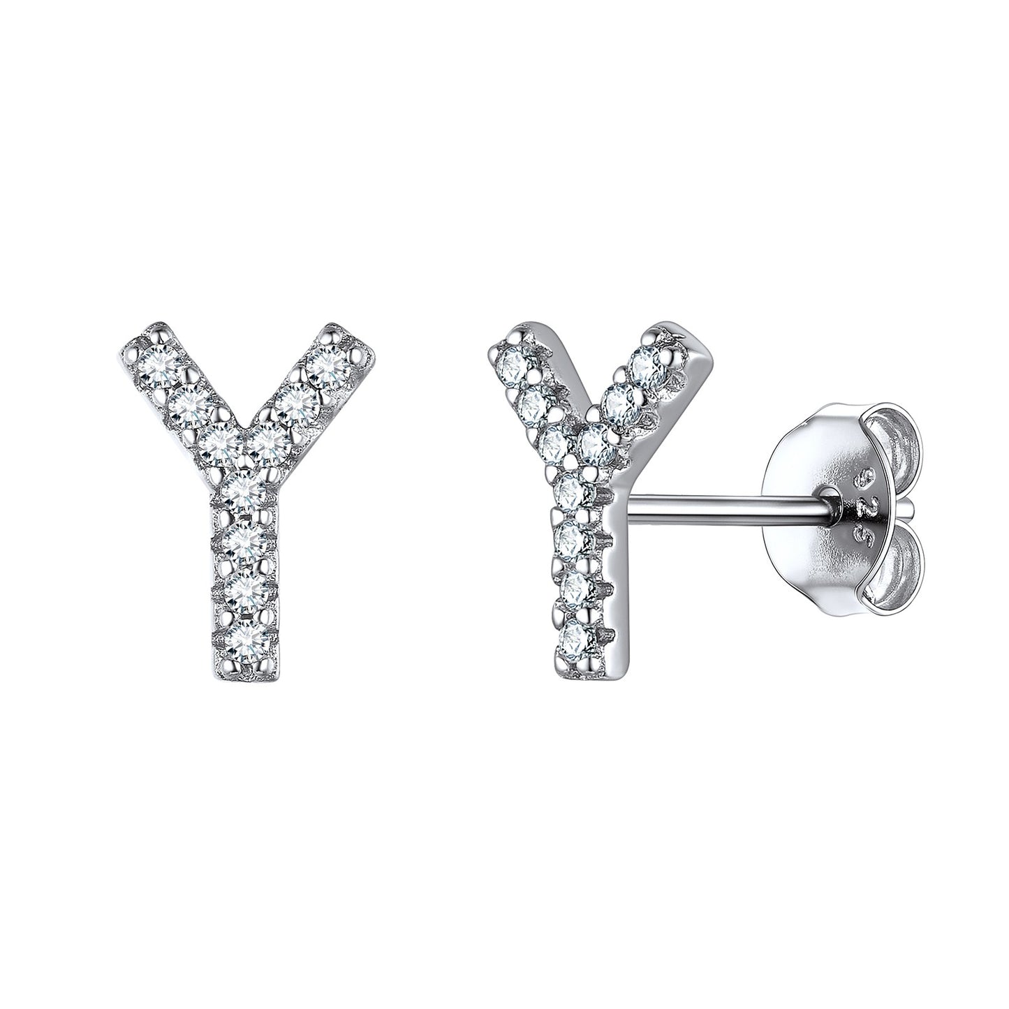 Flash Sale CZ Initial Y Stud Earrings