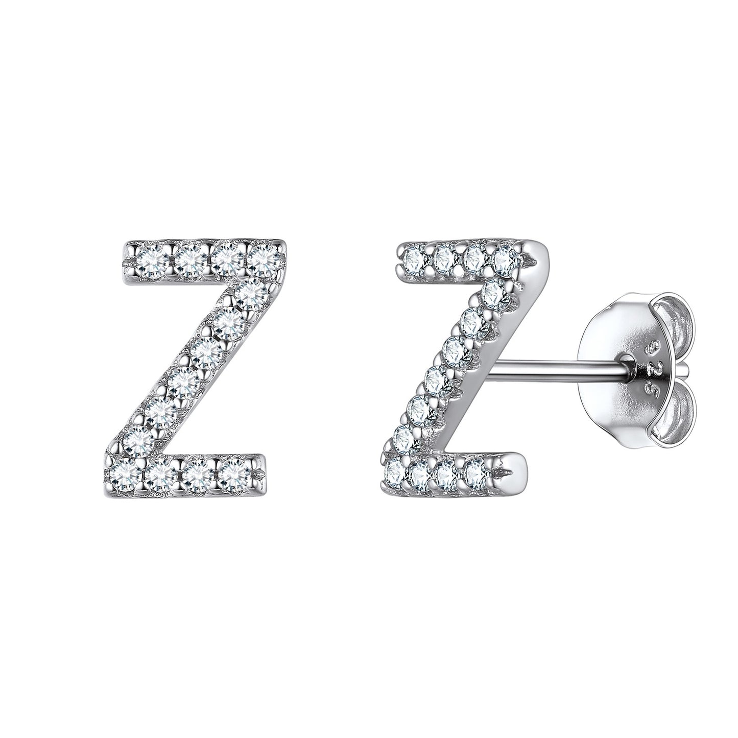 Flash Sale CZ Initial Z Stud Earrings