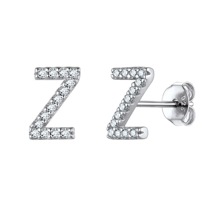 Flash Sale CZ Initial Z Stud Earrings