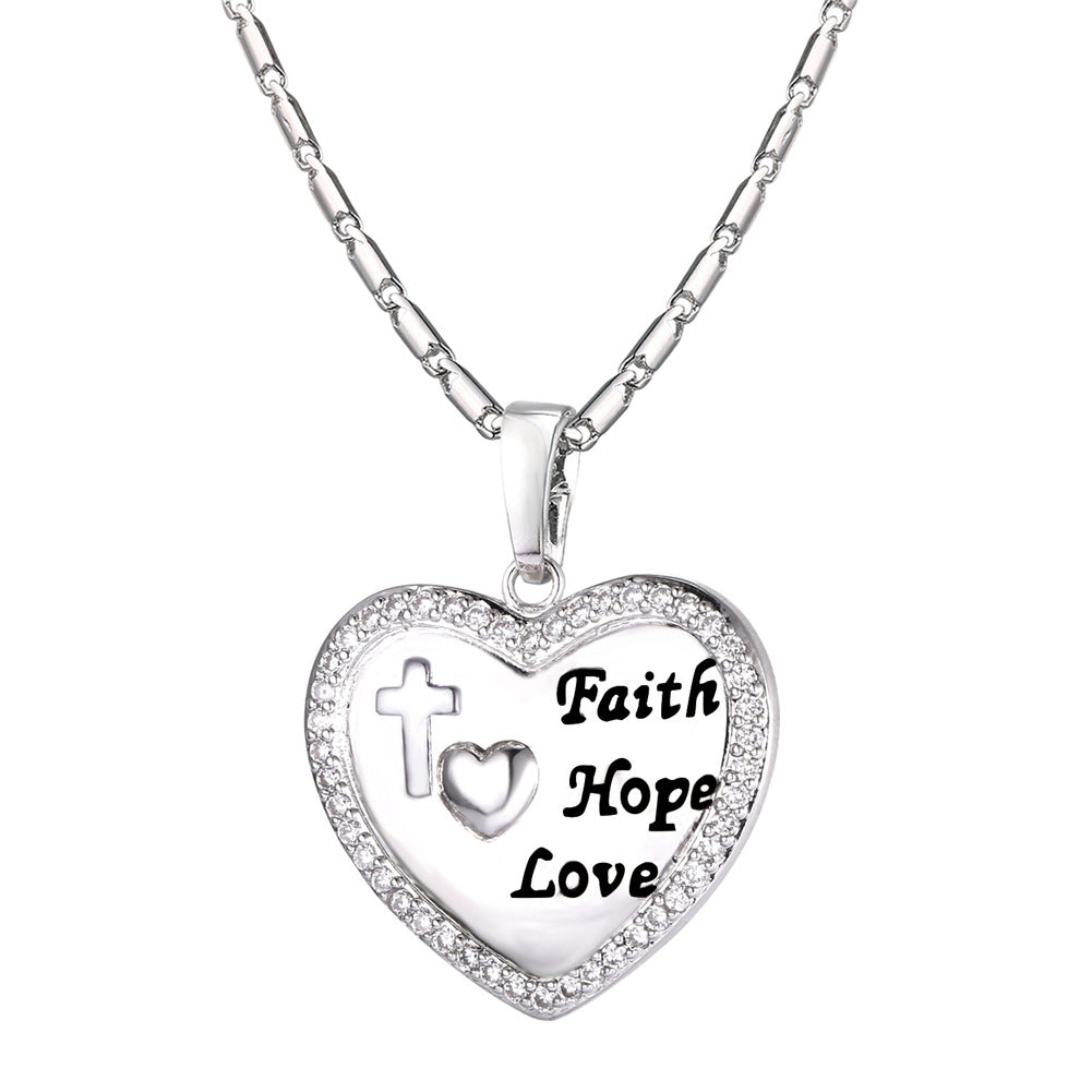 ⚡Flash Sale Faith Hope Love Heart Necklace