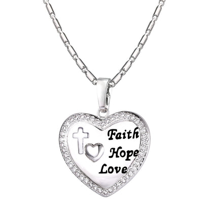 ⚡Flash Sale Faith Hope Love Heart Necklace