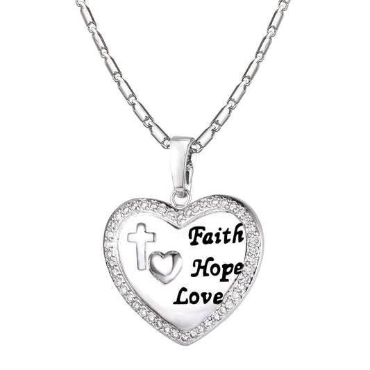 ⚡Flash Sale Faith Hope Love Heart Necklace