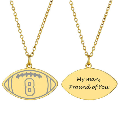 Football Necklaces Jersey Number Necklace Gold Plated