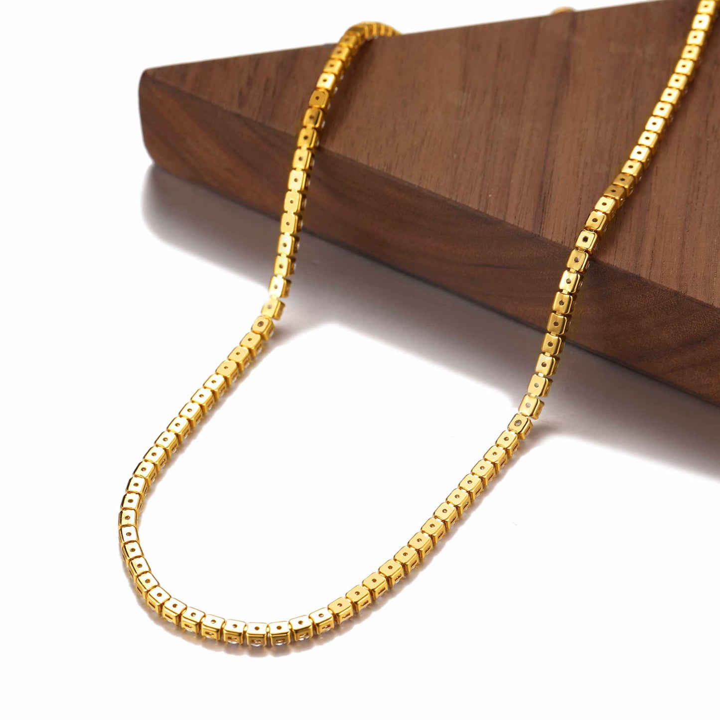 Fully Cubic Tennis Necklace 