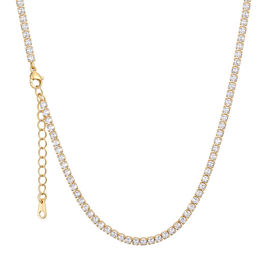 Fully Cubic Tennis Necklace for Men Women 3MM