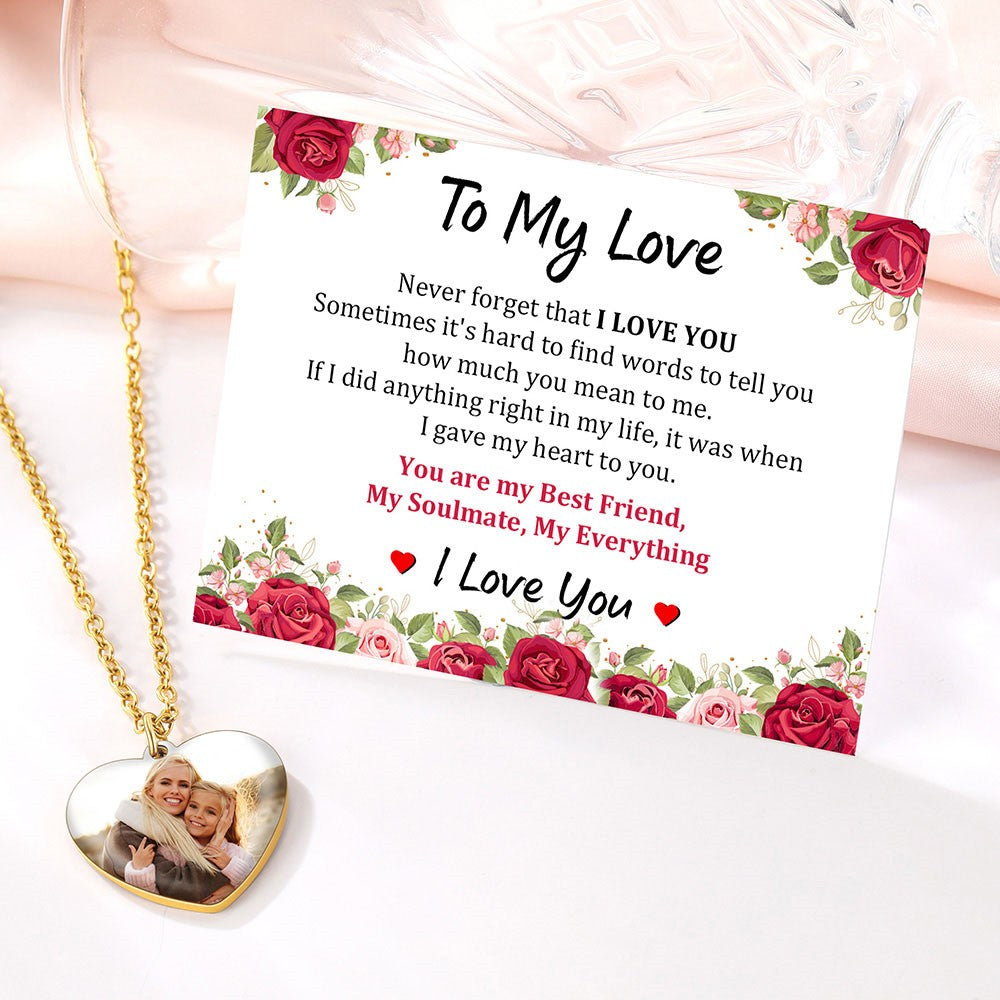 Personalized Heart Shape Photo Necklace for Women