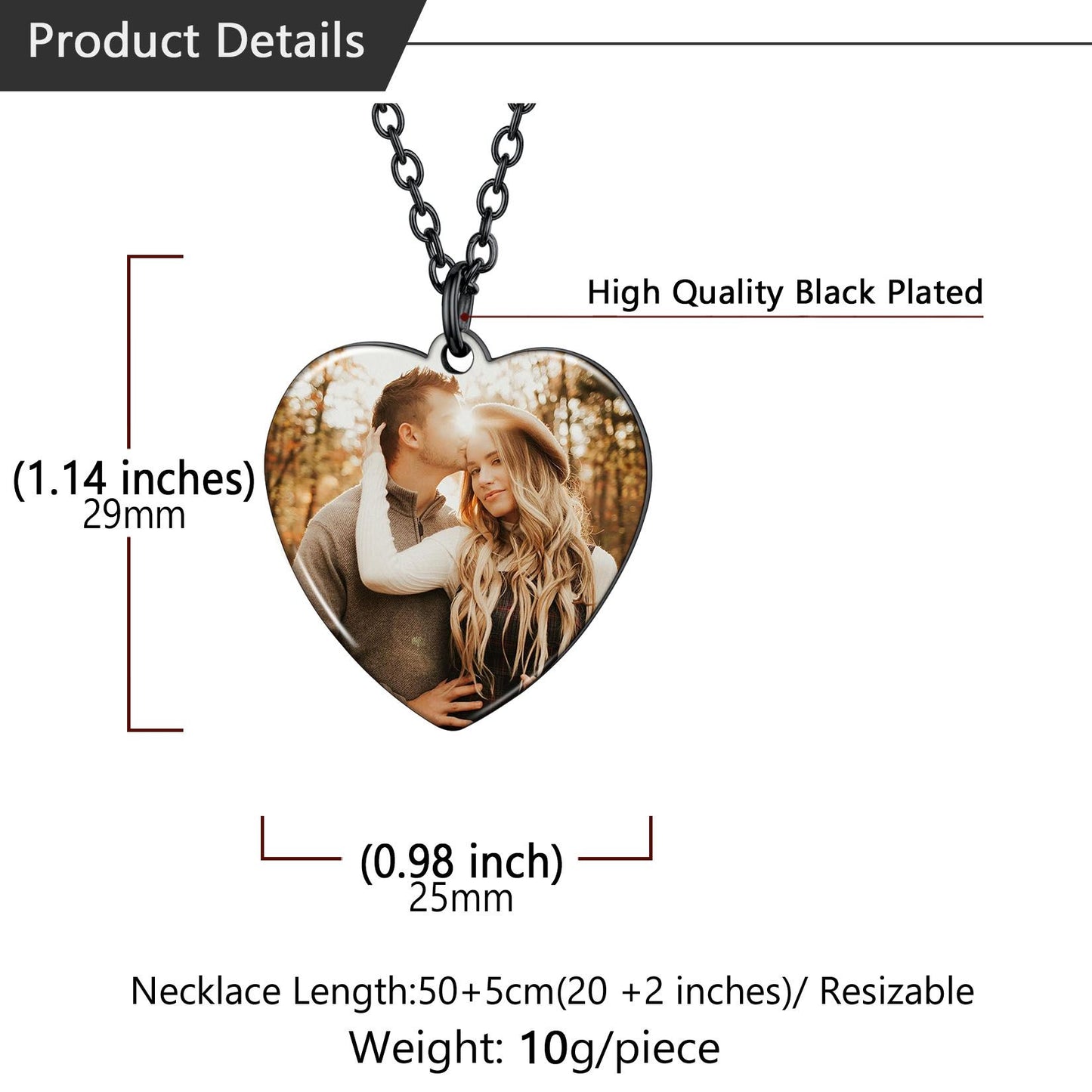 Personalized Heart Shape Photo Necklace for Women