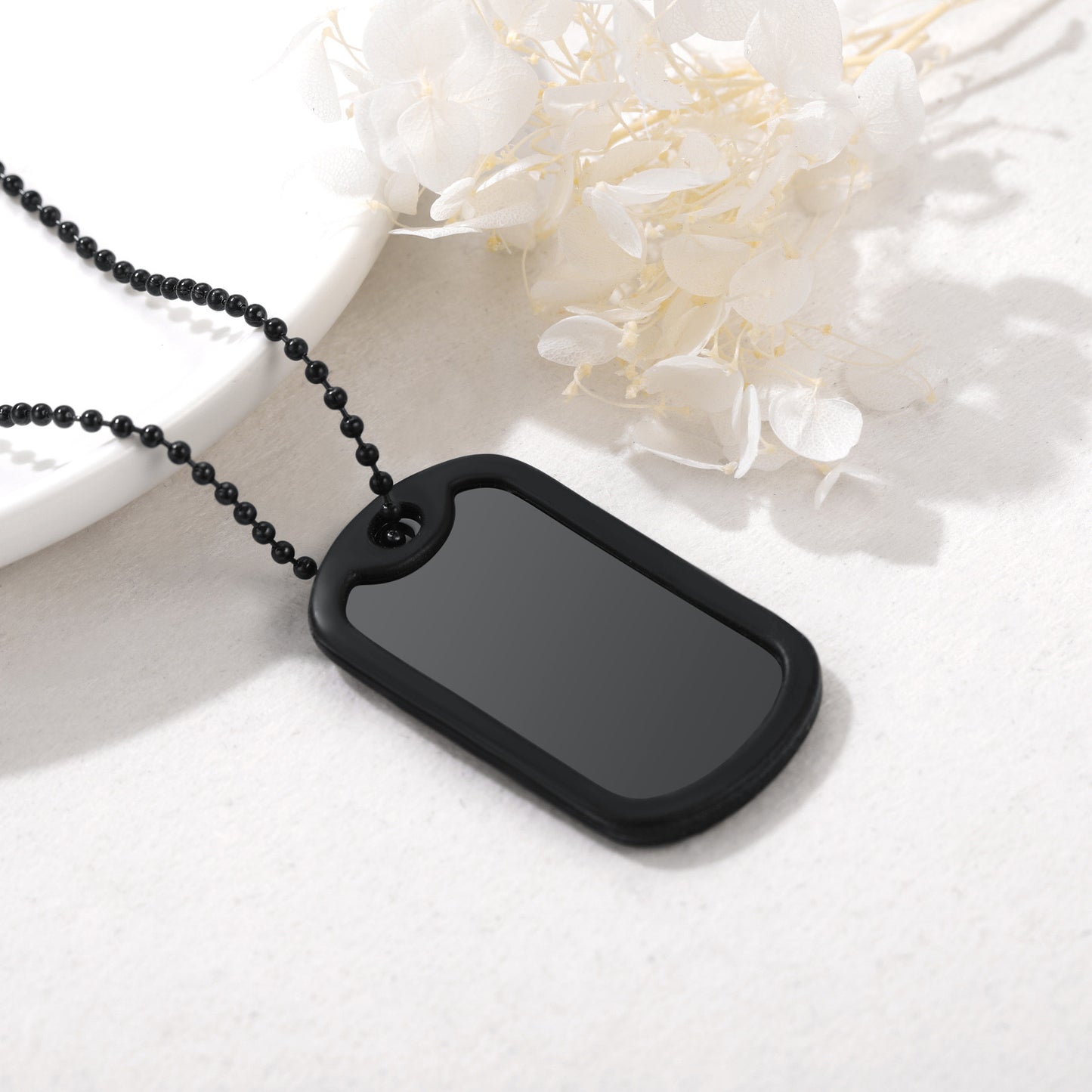 Dog Tag Photo Necklace for Women