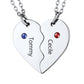 Custom Birthstone Heart Matching Necklaces