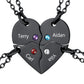 Custom Birthstone Heart Matching Necklaces 4pieces