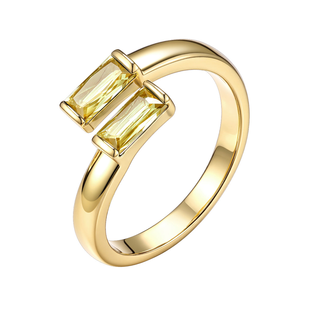 Gold Baguette November Birthstone Rings  Adjustable Ring for Women