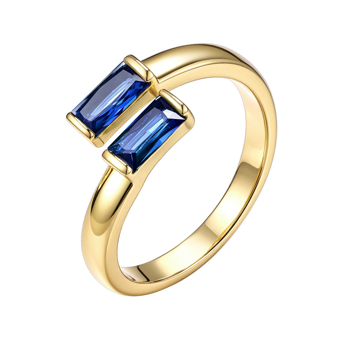 Gold Baguette September Birthstone Rings  Adjustable Ring for Women