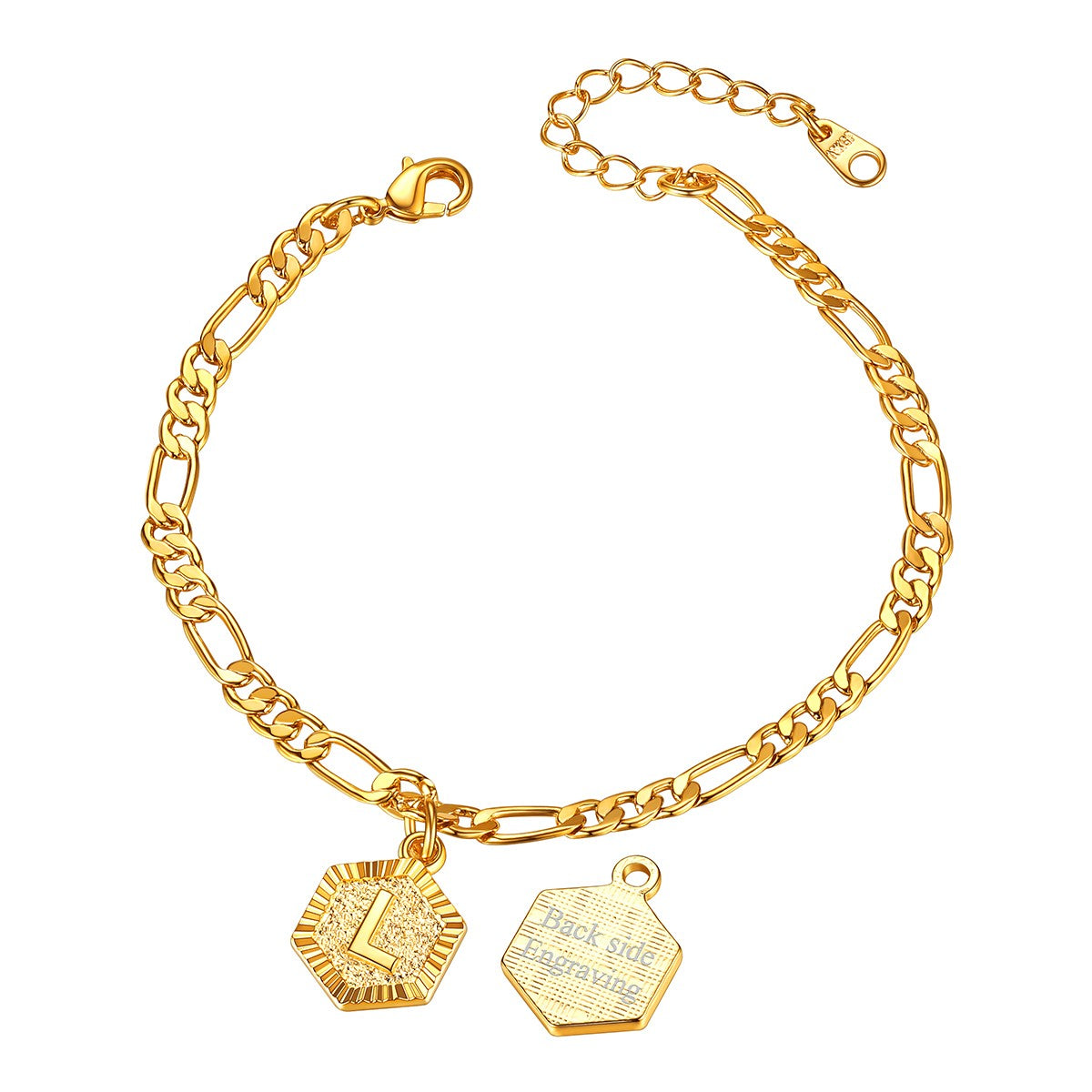 Gold Initial Anklet L