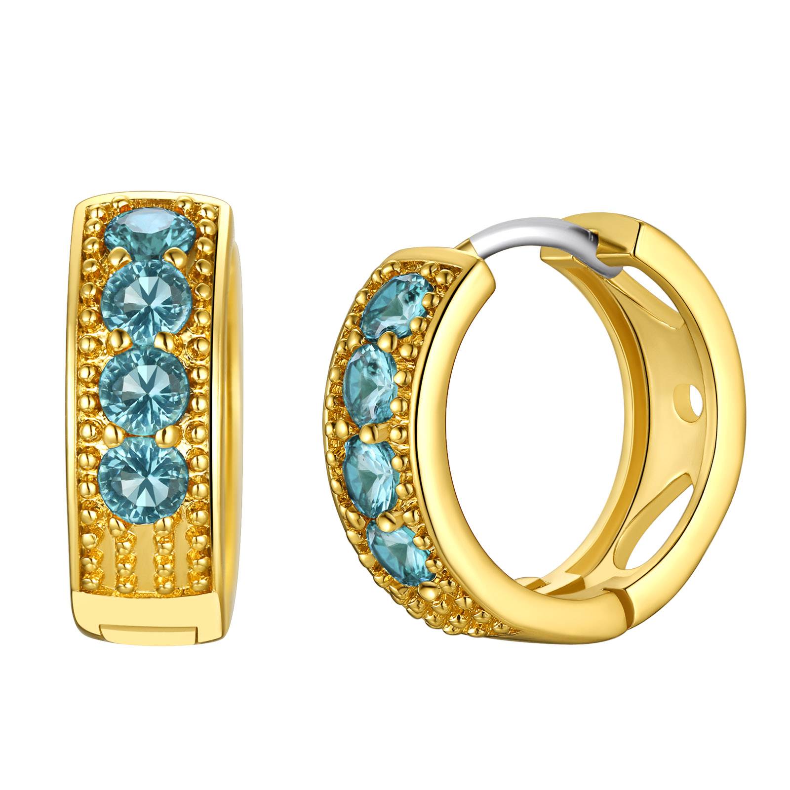 Gold Plated December Birthstone Hoop Earrings