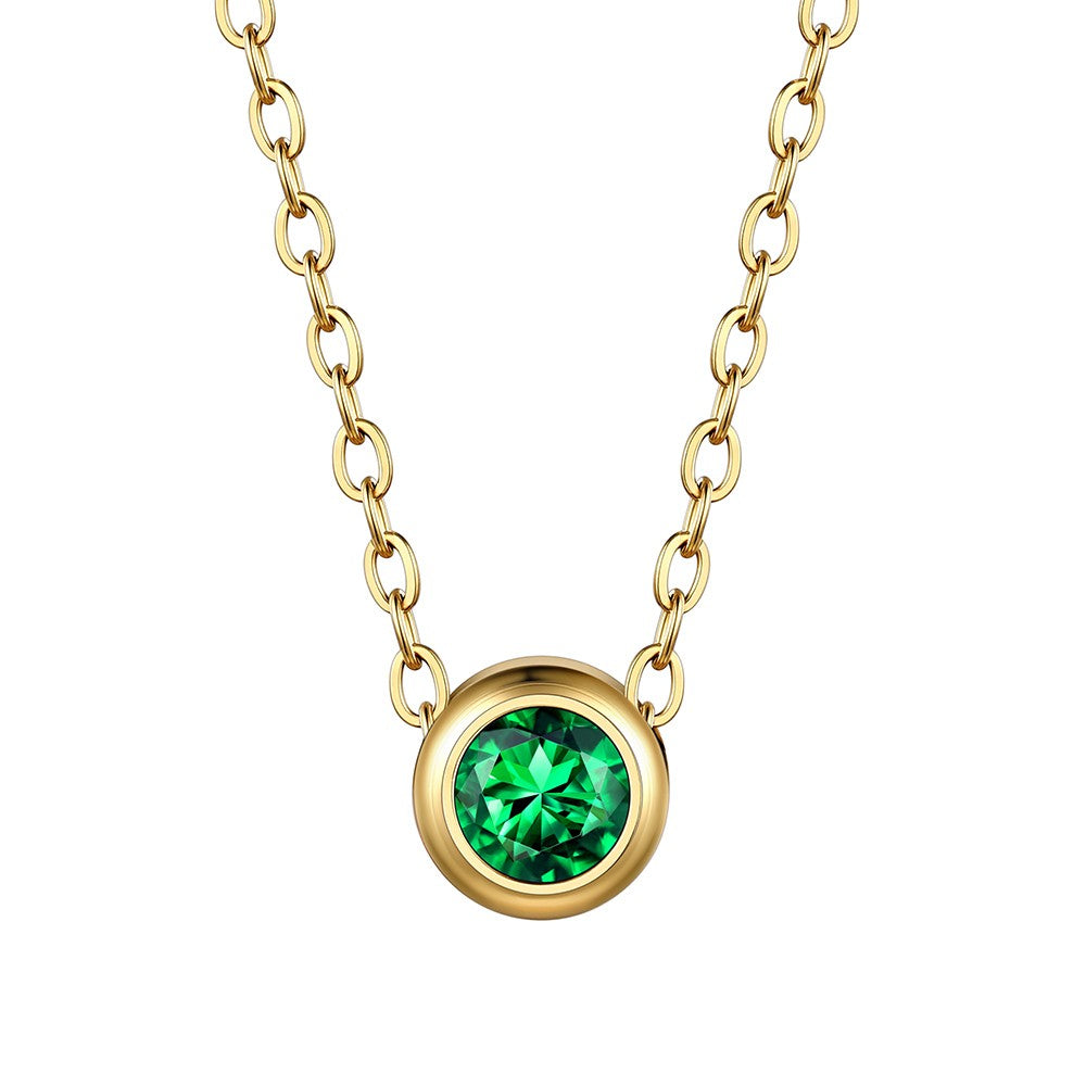 Gold Plated Family Birthstone Necklace 1 birthstone