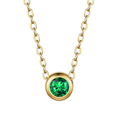 Gold Plated Family Birthstone Necklace 1 birthstone