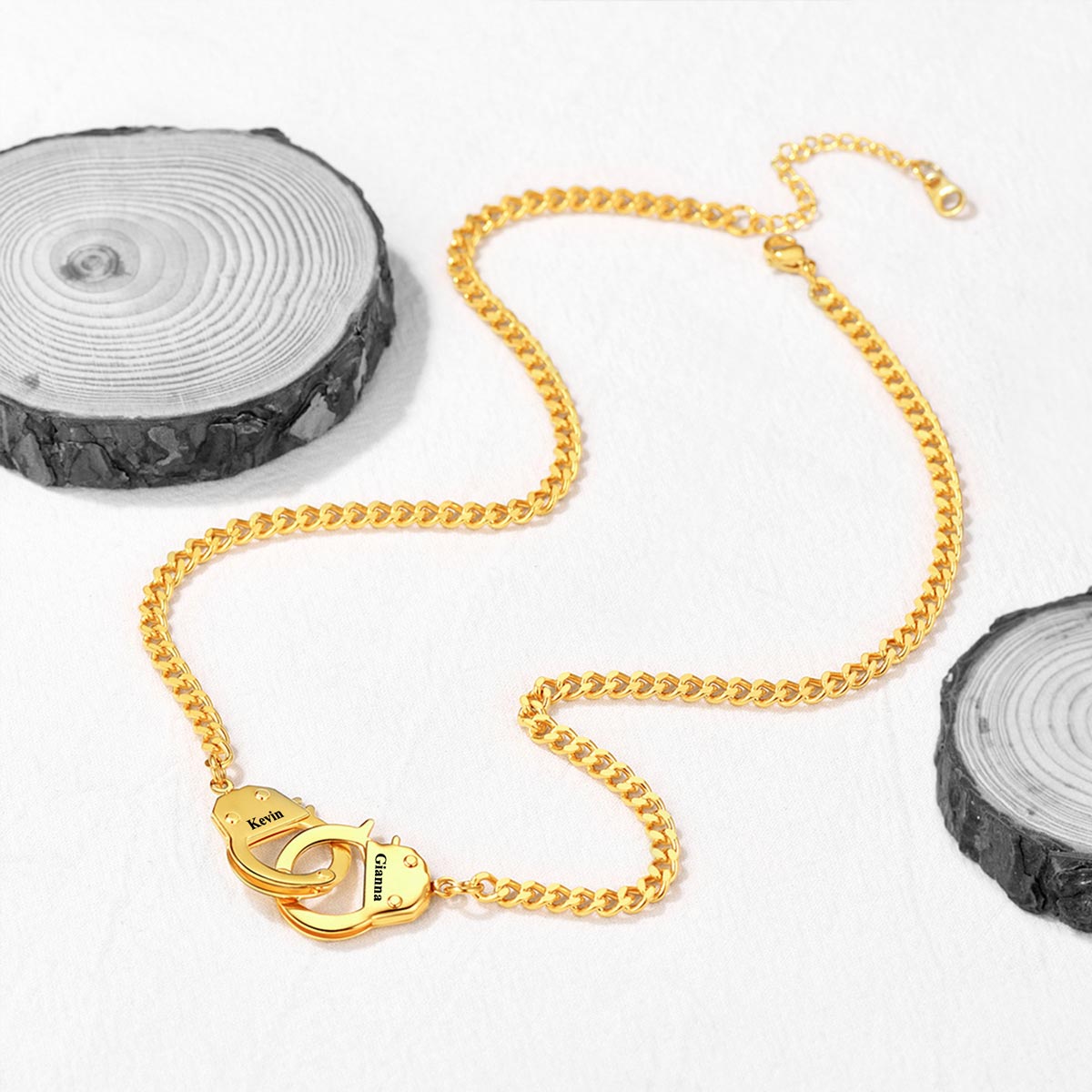 Gold Plated Handcuffs Chain Necklace