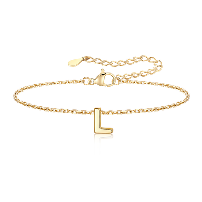 Gold Plated  Initial L Bracelet for Women