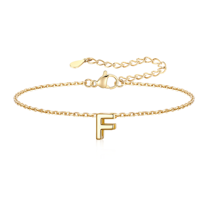Gold Plated  Initial f Bracelet for Women