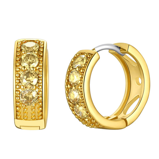 Gold Plated November Birthstone Hoop Earrings
