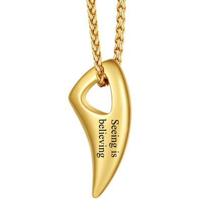 Gold Plated Personalized Wolf Tooth Necklace