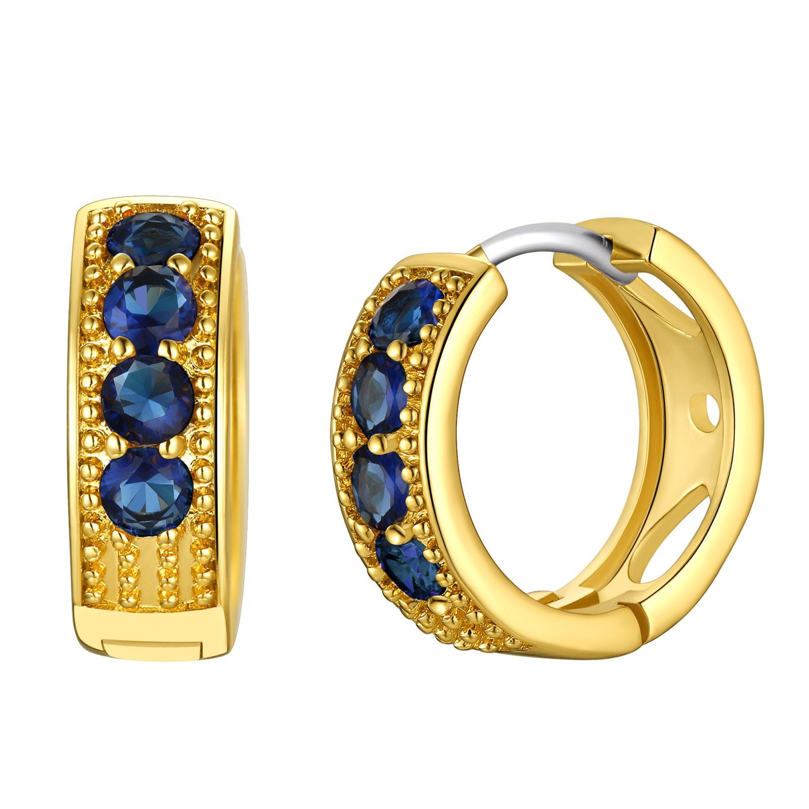 Gold Plated September Birthstone Hoop Earrings