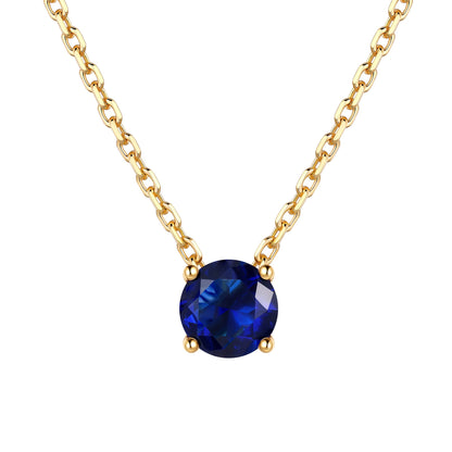 Gold Plated Solitaire September Birthstone Necklace for Women on a white background