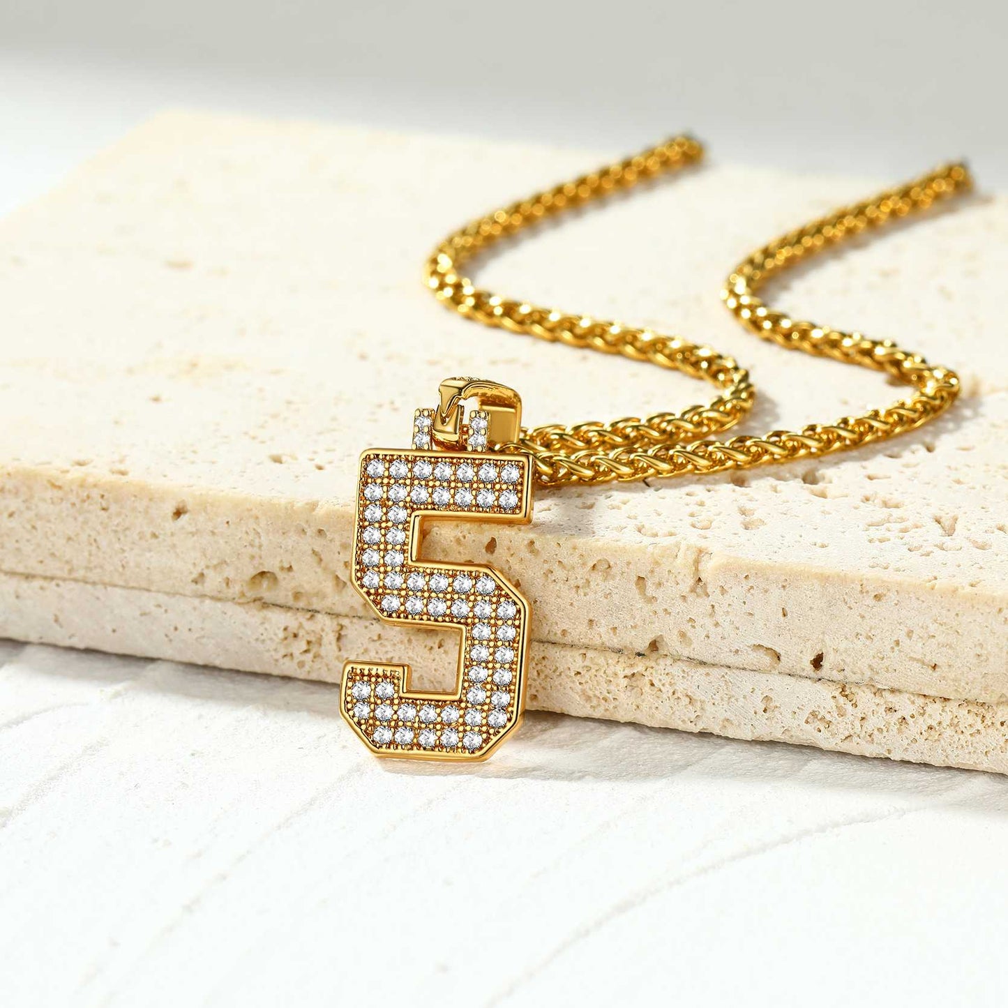 Gold Platerd Jersey 0-9 Number Necklace