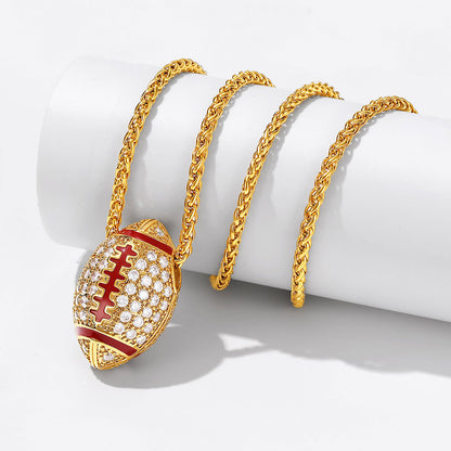 Gold Rugby Necklaces Sport Necklaces