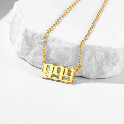 Gold number necklace with a unique pendant
