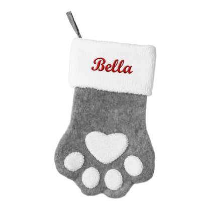 Gray Paw Shape Christmas Stockings