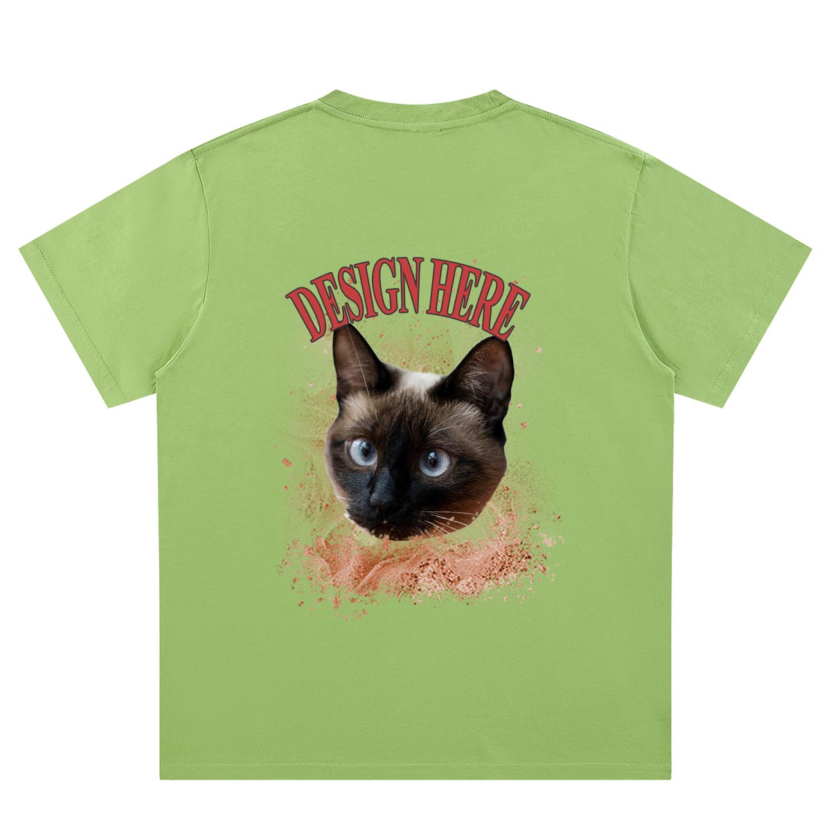 Green Back Custom Photo and Text T-Shirts