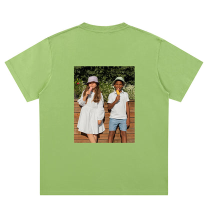 Green Back Picture T-Shirts for Women Men