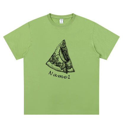 Green Custom Names Pizza T Shirt with 1 Names 