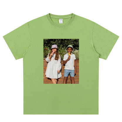 Green Picture T-Shirts for Women Men