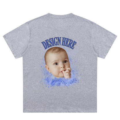 Grey Back Custom Photo and Text T-Shirts