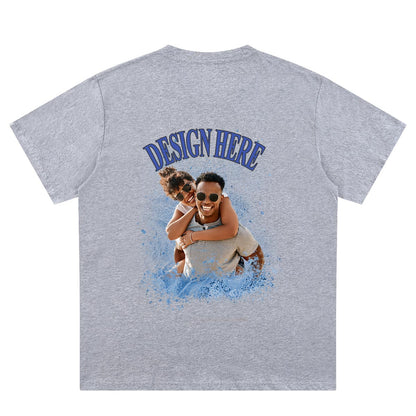 Grey Back Personalized Photo and Text T-Shirts
