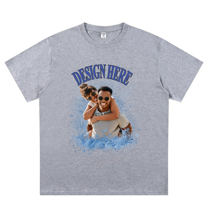 Grey Personalized Photo and Text T-Shirts