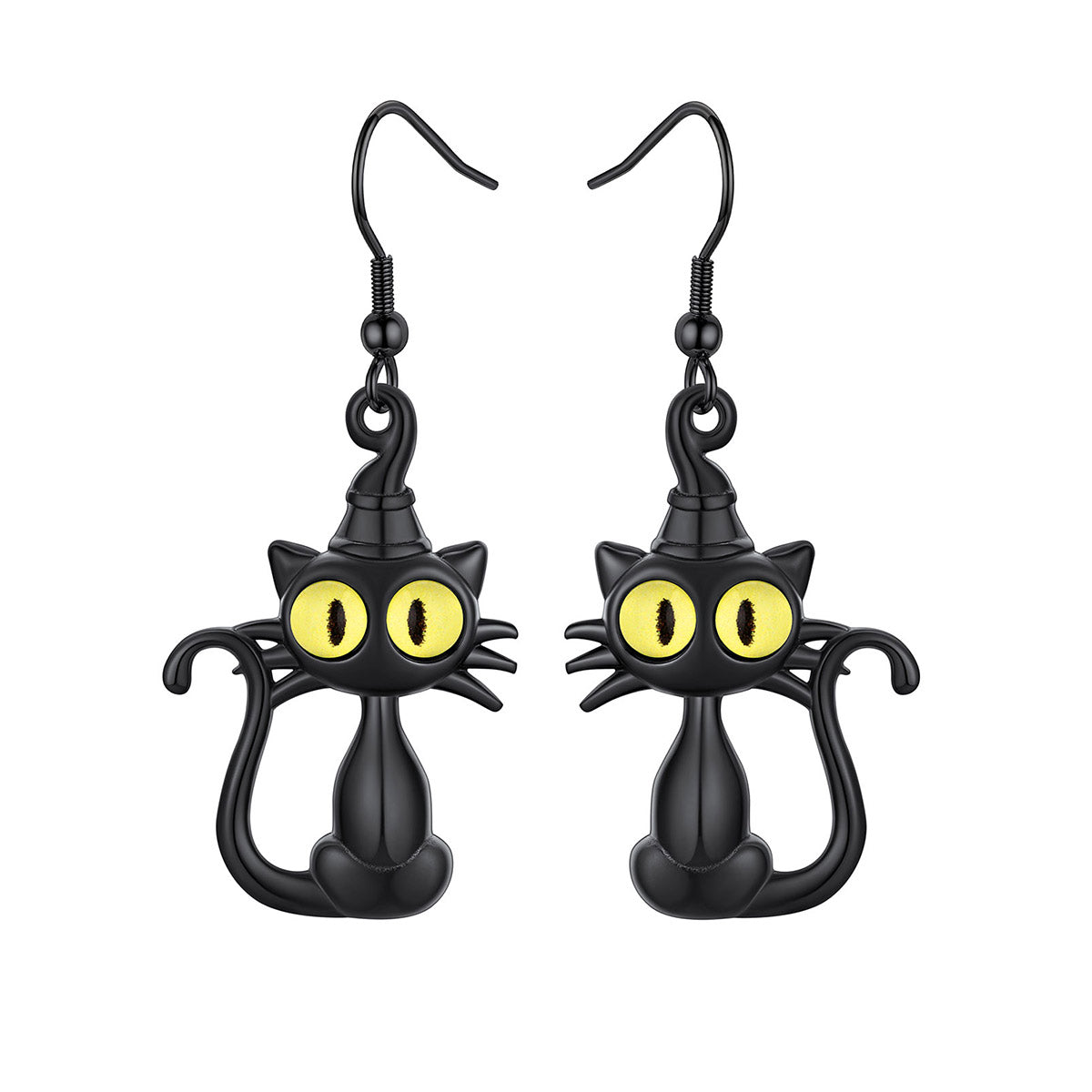Halloween Black Cat Drop Earrings for Women
