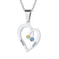 Personalized Heart 2-4 Birthstone Mothers Child Necklace