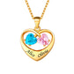 Heart Birthstone Necklace Engraved