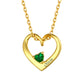 Heart Birthstone Necklace Gold