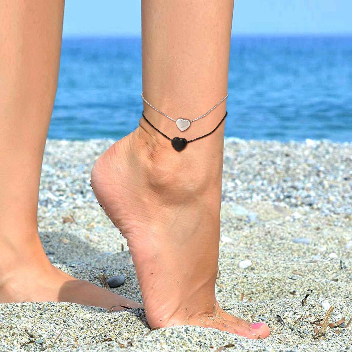 Heart Engraving Anklets
