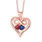 Personalized Infinity Heart Birthstone Necklace For Mom and Daughter
