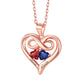 Personalized Infinity Heart Necklace With Birthstones in Sterling Silver