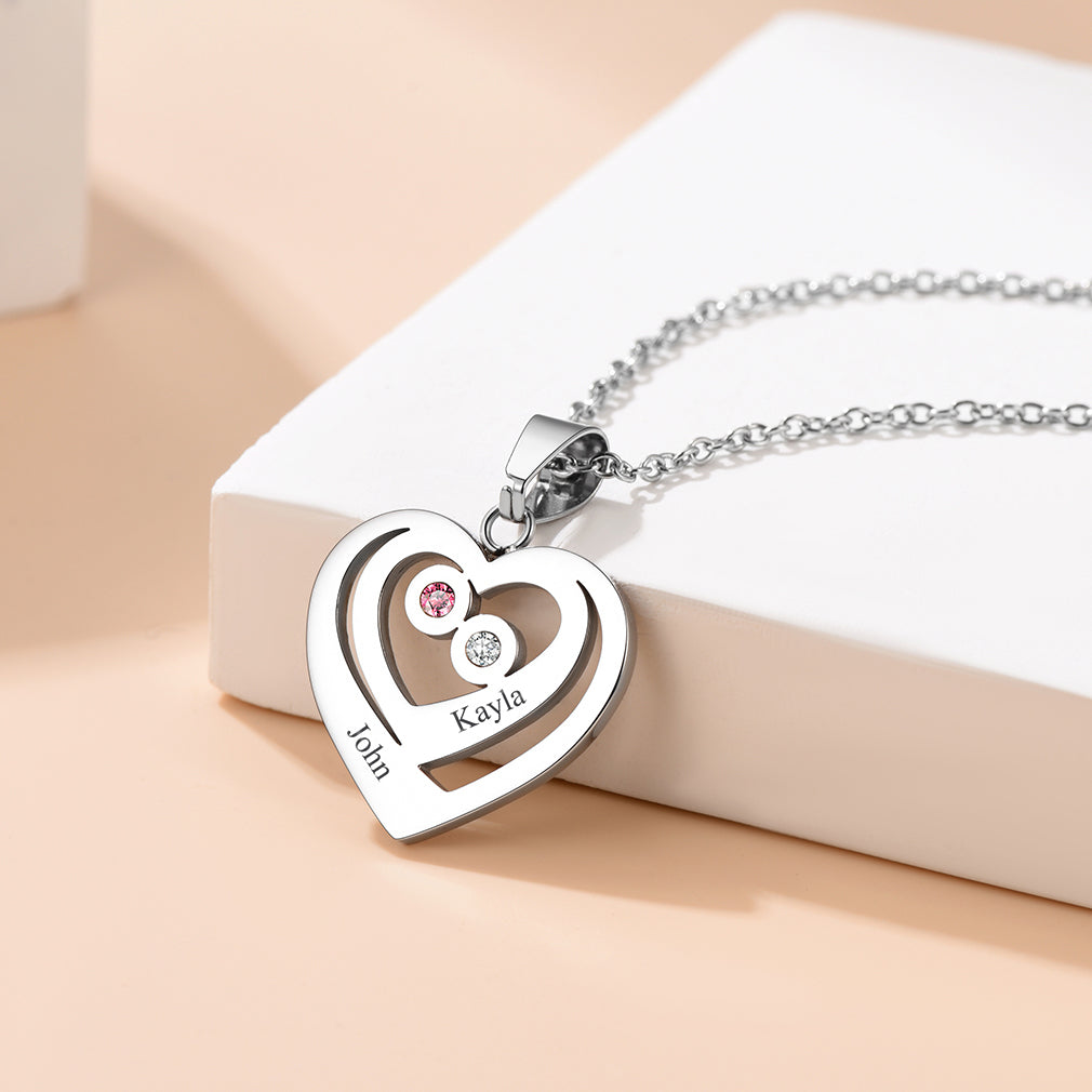 Heart Necklace with 2-3 Names