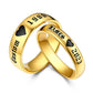 Heart Promise Rings for Couple gold