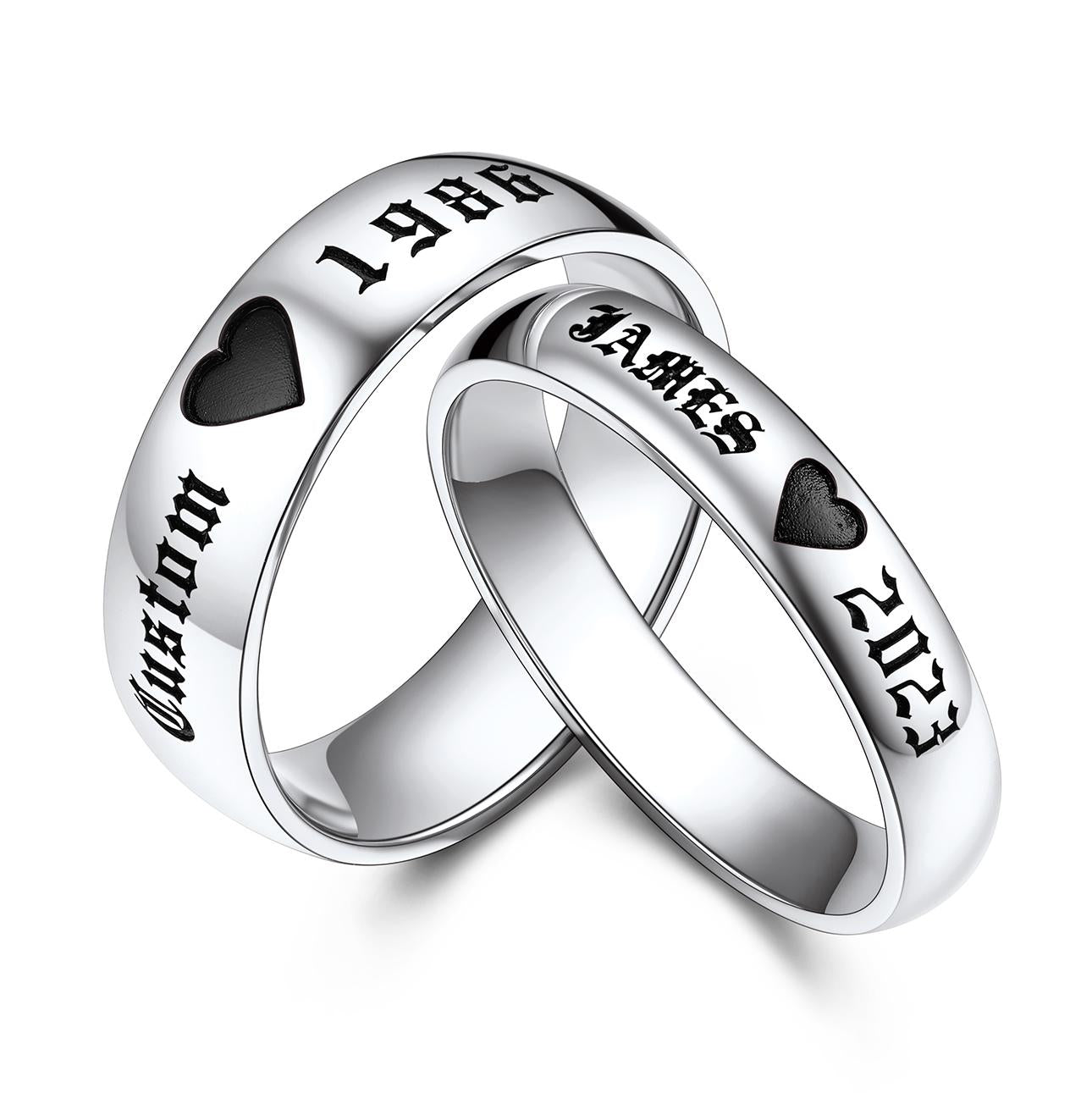 Heart Promise Rings for Couple