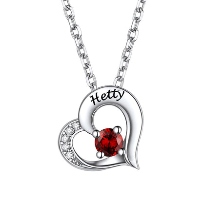 Heart 1-5 Birthstone Necklace for women